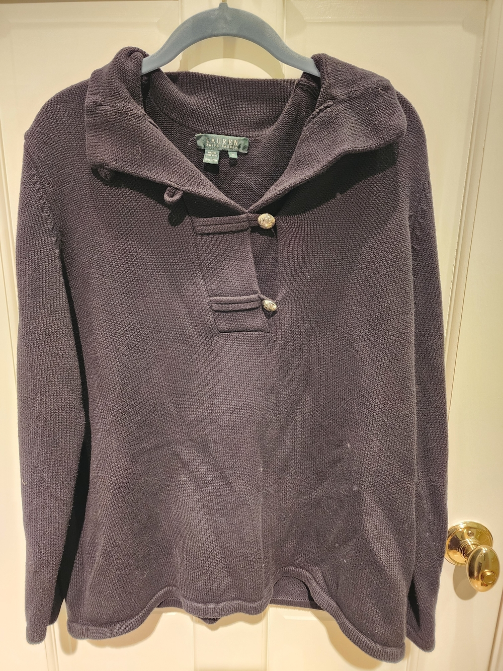 Lauren Ralph Lauren Navy Hooded Toggle Sweater